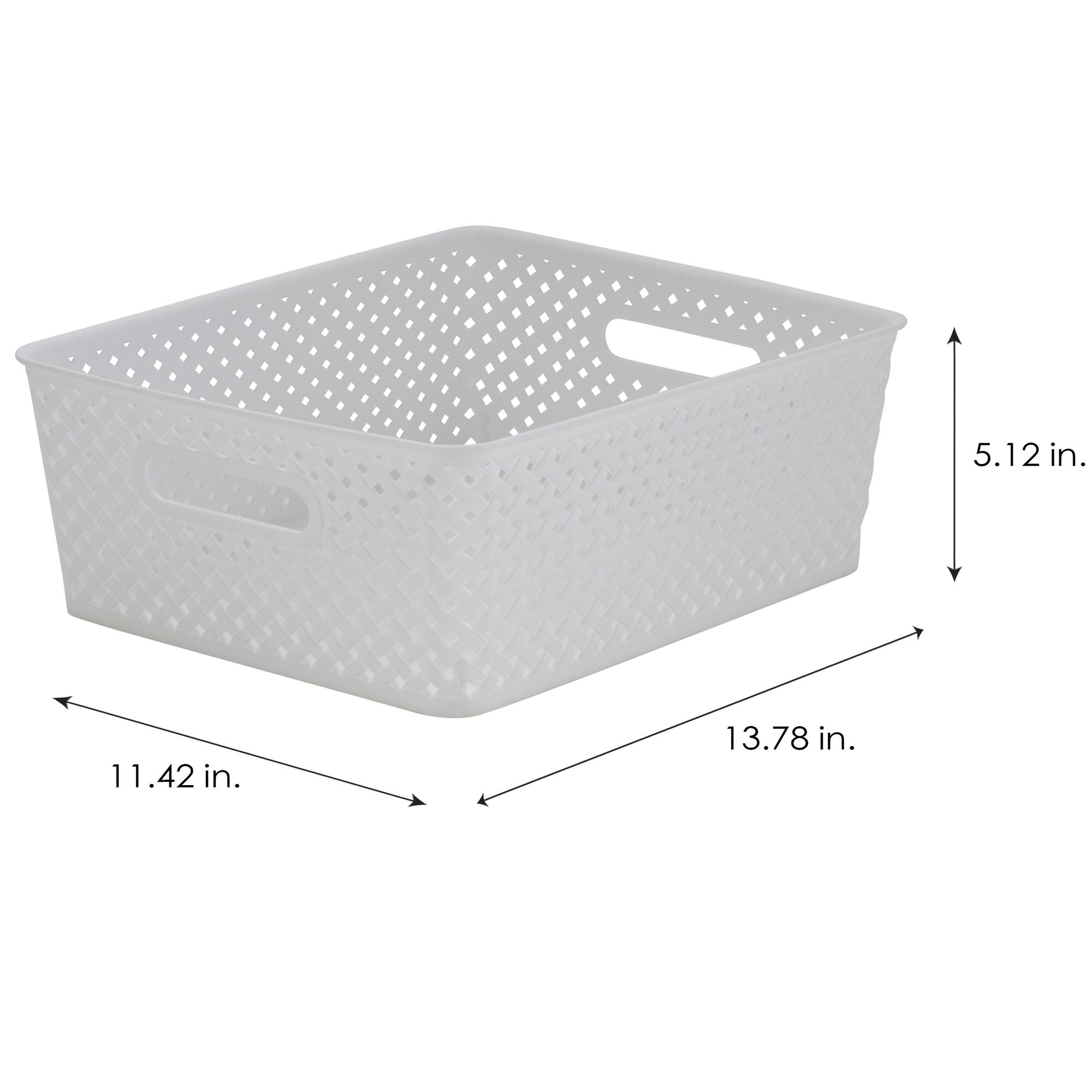 Simplify Medium Resin Wicker Storage Bin